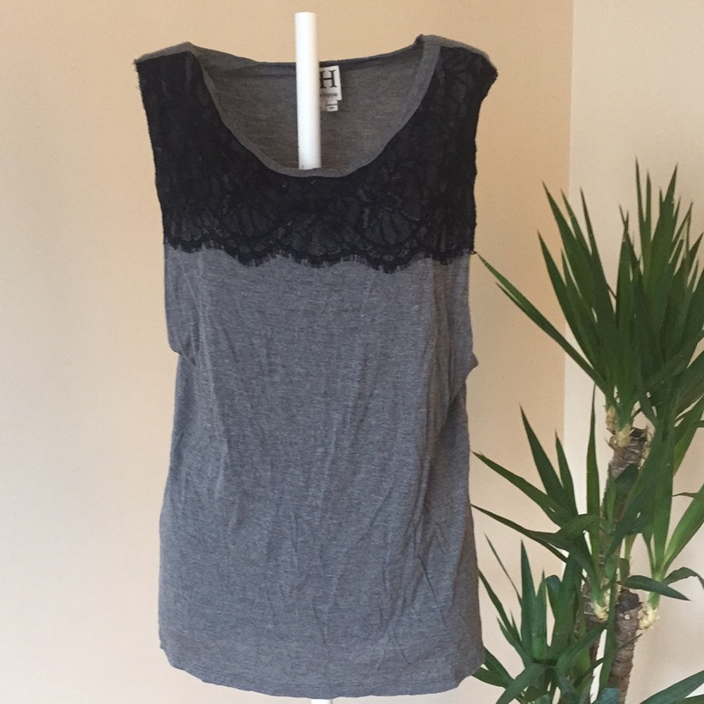 NWOT Haute Hippie Gray and Black tank small